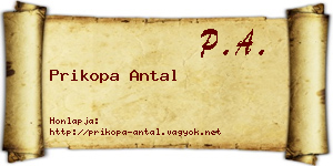 Prikopa Antal névjegykártya